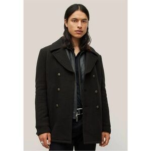 NEW John Varvatos Carlos Wool Peacoat Double Breasted Size EU 46